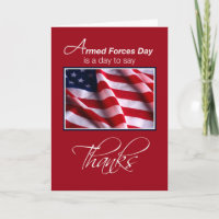 Armed Forces Day Patriotic American Flag Thanks in