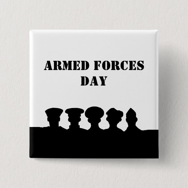 Armed Forces Day Silhouettes Button (Front)