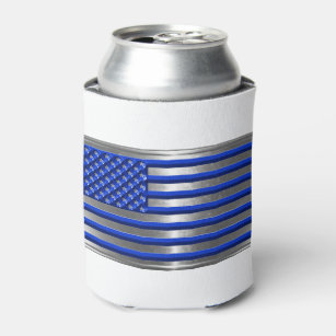 Armed Forces & Law Enforcement USA Flag Tribute Can Cooler