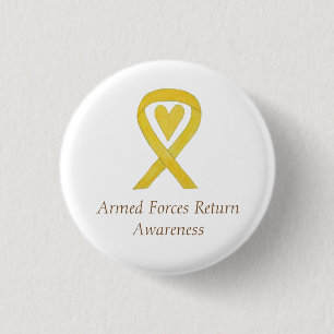 Armed Forces Return Awareness Heart Ribbon Pin