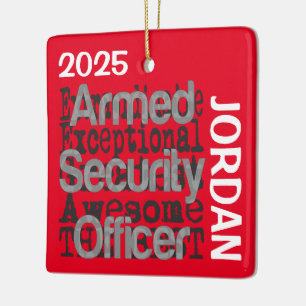 Armed Security Guard Extraordinaire CUSTOM Ceramic Ornament