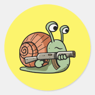 Armed Snail Classic Round Sticker