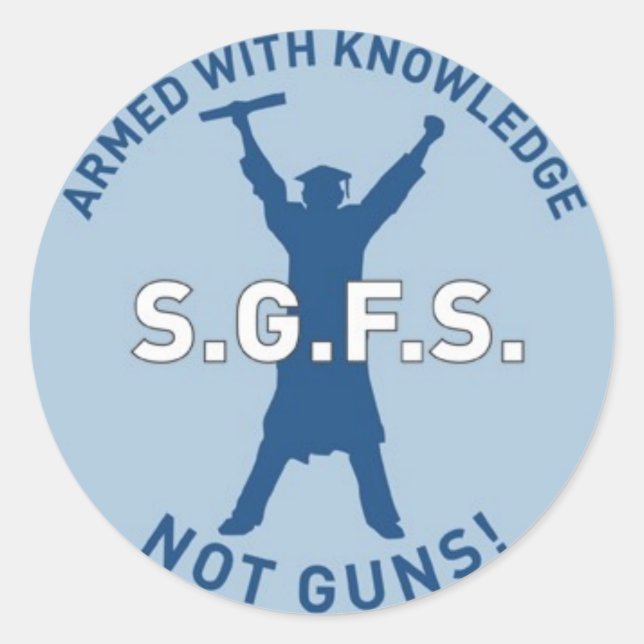 Armed with Knowledge Classic Round Sticker (Front)