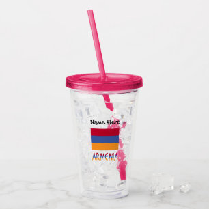 Armenia and Armenian Flag Personalised  Acrylic Tumbler