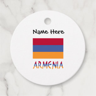 Armenia and Armenian Flag Personalised Favour Tags