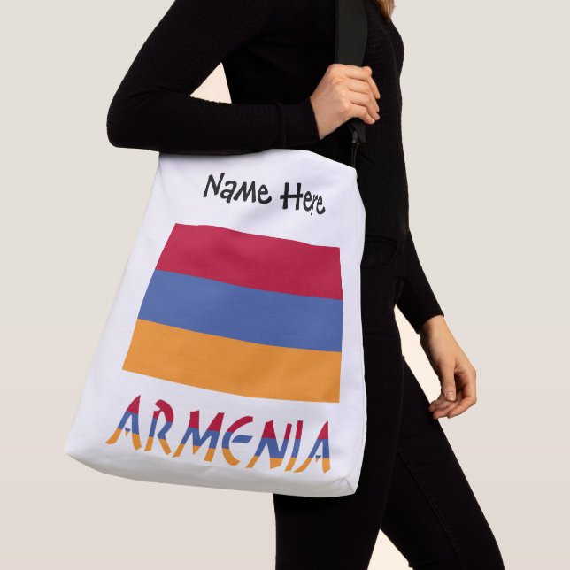 Armenia and Armenian Flag with Your Name Crossbody Bag (Close Up)