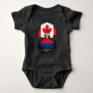 Armenia Armenian Canadian Canada Tree Roots Flag Baby Bodysuit