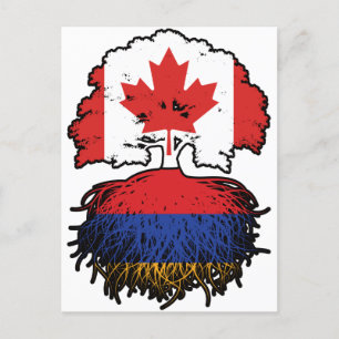 Armenia Armenian Canadian Canada Tree Roots Flag Postcard