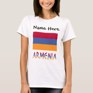 Armenia Armenian Flag Black Personalisation T-Shirt