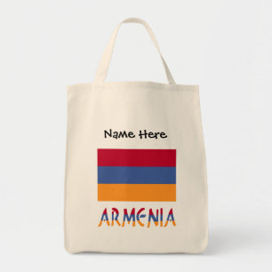 Armenia Armenian Flag Black Personalisation  Tote Bag