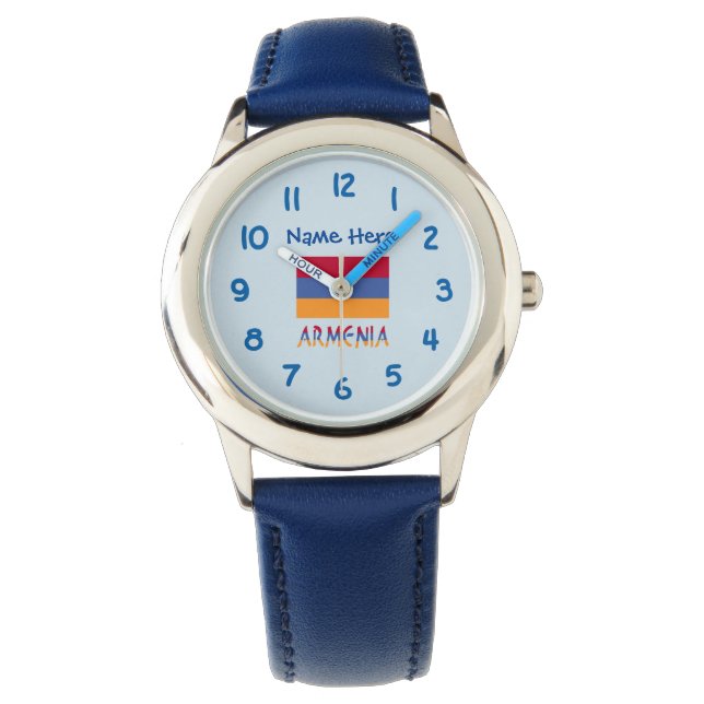 Armenia Armenian Flag Blue Personalisation  Watch (Front)