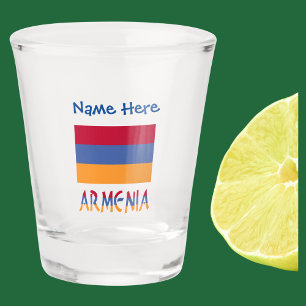 Armenia Armenian Flag Blue Shot Glass
