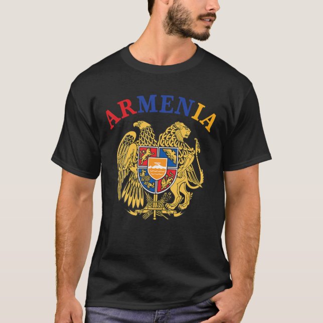 Armenia Armenian Flag Coat Of Arms T-Shirt (Front)