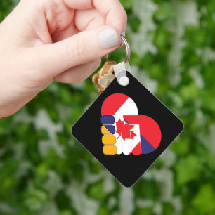 Armenia Canada Flags Keychain