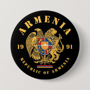 Armenia Coat of Arms 7.5 Cm Round Badge