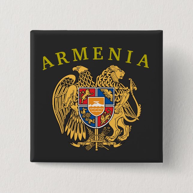 Armenia Coat of Arms Button (Front)