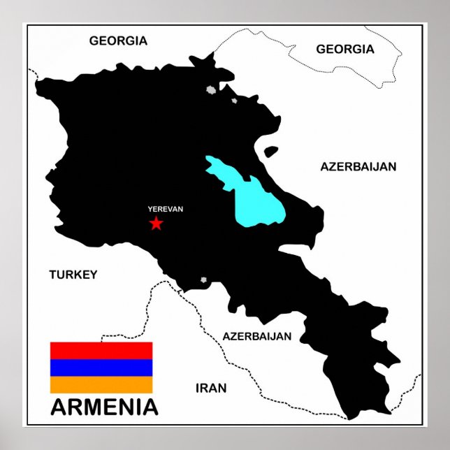 armenia country political map flag poster (Front)