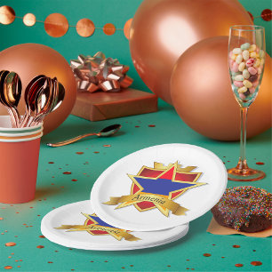Armenia Crest Paper Plate
