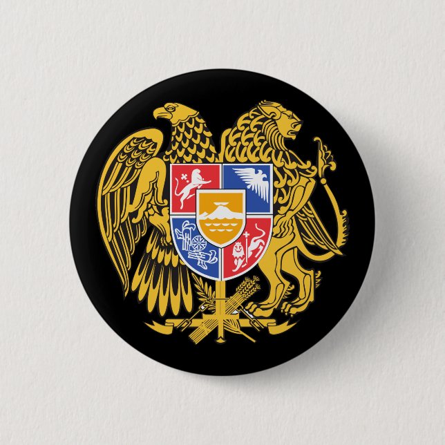armenia emblem 6 cm round badge (Front)