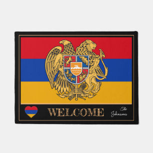 Armenia Emblem & Armenian Flag mats /sport Welcome
