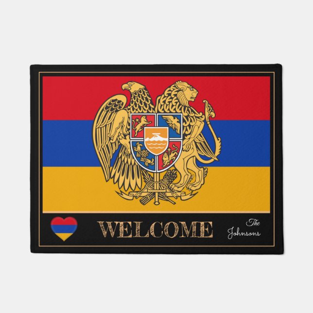 Armenia Emblem & Armenian Flag mats /sport Welcome (Front)