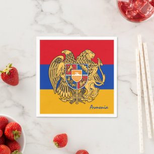 Armenia, Emblem & Armenian Flag party /sports Napkin