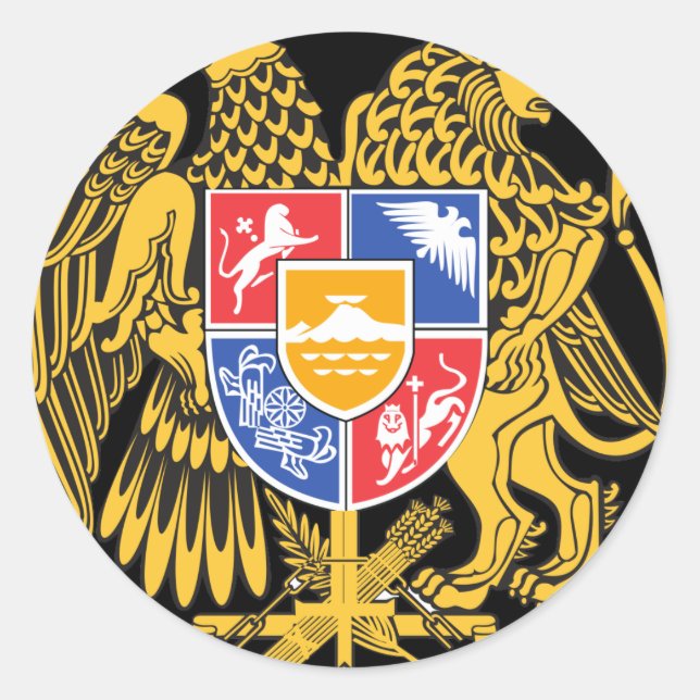 armenia emblem classic round sticker (Front)