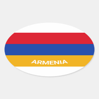 Armenia Eurio-Style Oval Flag With Name Oval Sticker