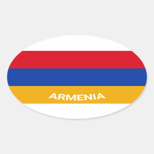 Armenia Eurio-Style Oval Flag With Name Sticker