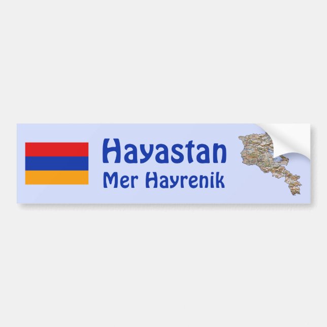 Armenia Flag and Map Bumper Sticker (Front)