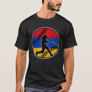 Armenia Flag Baseball Hitter Armenian Colours Base T-Shirt