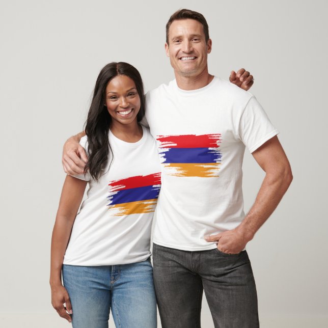 Armenia Flag Brush Art T-Shirt (Unisex)