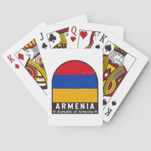 Armenia Flag Emblem Distressed Vintage  Playing Cards
