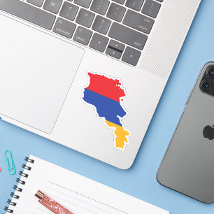 Armenia Flag In The Country Map Stickers