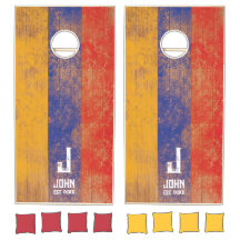 Armenia Flag Personalised Name And Monogram Wood