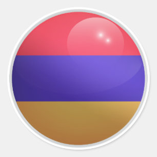 Armenia Glossy Circle Flag Classic Round Sticker