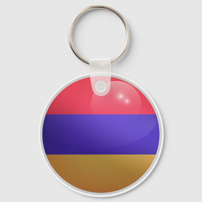 Armenia Glossy Circle Flag Key Ring (Front)