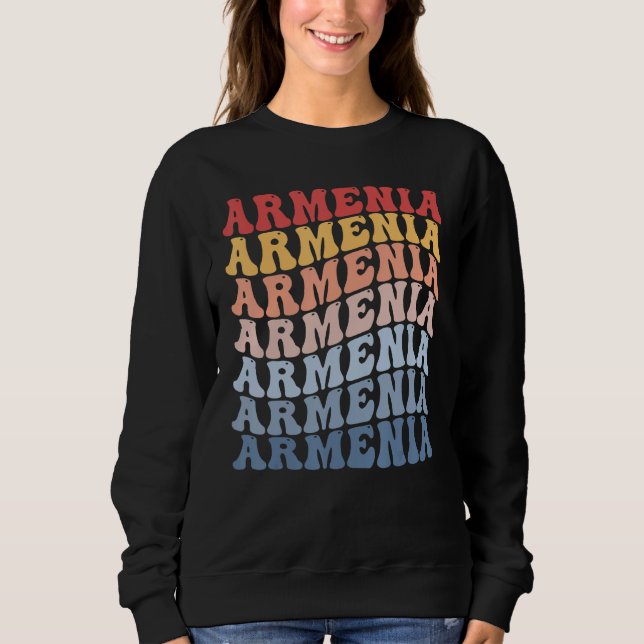 Armenia Groovy Retro Armenian Sweatshirt (Front)