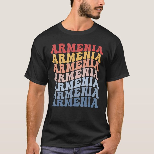 Armenia Groovy Retro Armenian T-Shirt (Front)