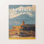 Armenia Illustration Travel Art Vintage Jigsaw Puzzle<br><div class="desc">Armenia vector artwork design. Armenia,  a hidden gem in the Caucasus,  is a land of ancient monasteries,  breathtaking mountain landscapes,  and rich cultural heritage.</div>