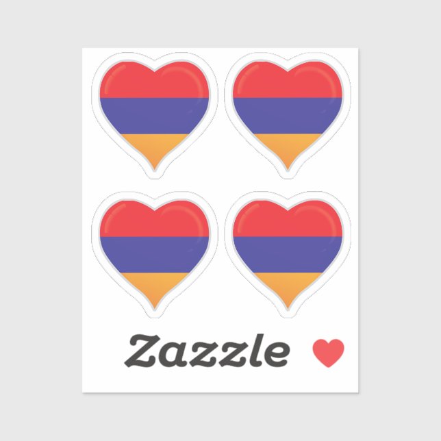 Armenia love flag pride heart sticker (Sheet)