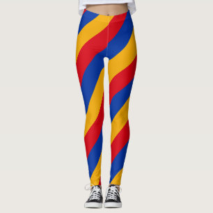 Armenia National Flag Colours Diagonal Striped Leggings