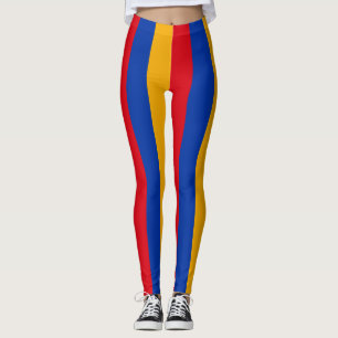 Armenia National Flag Colours Vertical Striped Leggings