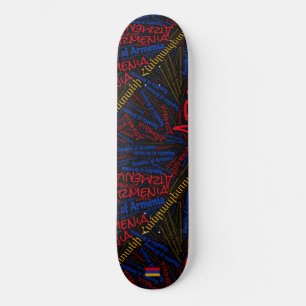 Armenia National Pride Wordcloud Skateboard