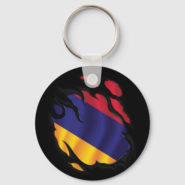 Armenia Ripped Flag Key Ring (Front)