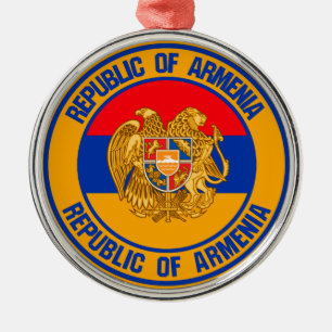 Armenia Round Emblem Metal Ornament