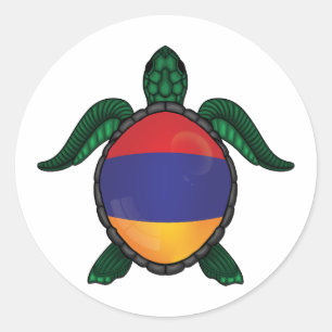 Armenia sea turtle flag classic round sticker