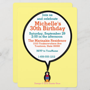 Armenia Talking Ms Penguin Personalised  Invitation