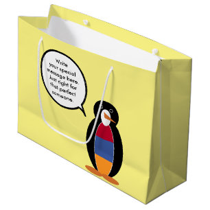 Armenia Talking Ms Penguin Personalised Large Gift Bag