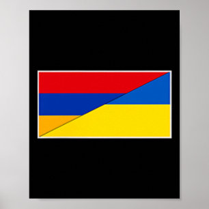 Armenia Ukraine Flag Armenian Ukrainian Nationalit Poster